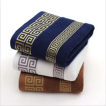 34X75cm Висококачествени меки бродирани кърпи Баня Вода абсорбираща кърпа за ръце за възрастни 100% чист памук