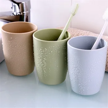 Нова мода Прост чист пигментен цвят Опазване на околната среда Пластмасова двойка четкане чаша измиване чаша удебелен кръг