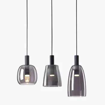 Nordic LED стъкло висулка светлина луксозен висулка лампаспалня модерни полилеи окачване лампа декор висящи осветителни тела
