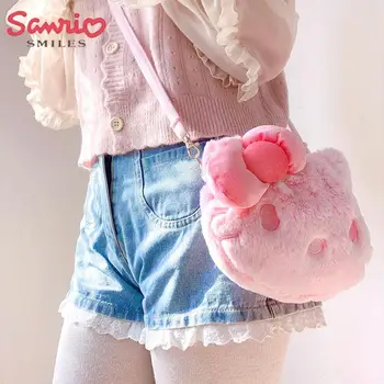 Kawaii Ново пристигане Sanrio аниме Hello Kitty Y2K едно рамо плюшени пратеник чанта карикатура сладко момиче съхранение преносим чанта подарък