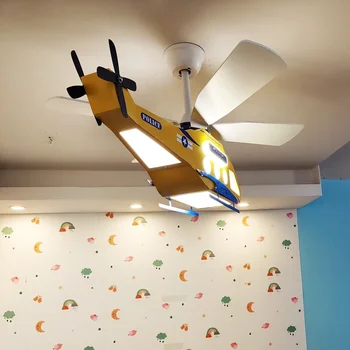 Creative детска стая хеликоптер светлина модерен минималистичен момче спалня таван светлина карикатура стая светлина декоративни самолети