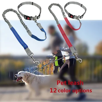 Светлоотразителни каишка тягово въже Pet Dog Running Belt за домашни любимци на открито ходене 2N1 Hand Free Waist Belt Chest Strap Traction Rope