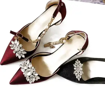 1PC Кристали Щипки за обувки Лъскави подвижни кристални обувки декорации Булчински обувки декорация Дама