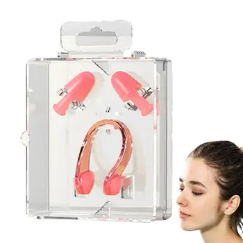 Плуване нос клип ухо нос защита кутия пакет удобни водоустойчиви професионални многократна употреба плувци тапи за уши нос