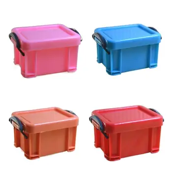 Candy Color Mini Buckle Storage Box Пластмасов минимализъм Desktop Organizer Box Многофункционален мини контейнер за съхранение Студент