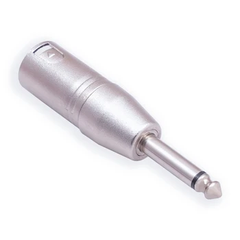Издръжлив метален корпус конвертор 6.35mm 1/4 инчов TRS мъжки към мъжки адаптер за микрофони, миксери и усилватели