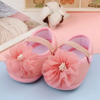 Flower Baby Детски обувки Новородени момичета Удобни обувки с меко дъно Дишаща Първа Walker Crib Обувки Flats Бебешки обувки Нови