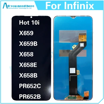 6.52 инча за Infinix Hot 10i X659 X659B X658 X658E X658B PR652C PR652B LCD дисплей сензорен екран дигитайзер събрание подмяна