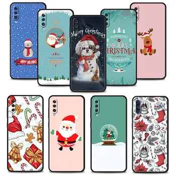 Калъф за телефон за Samsung Galaxy A70 A50 A30s A20s A20e M62 M52 M51 M32 M31 M31s M22 M21 M12 случай Весела Коледа Куче елен снежен човек