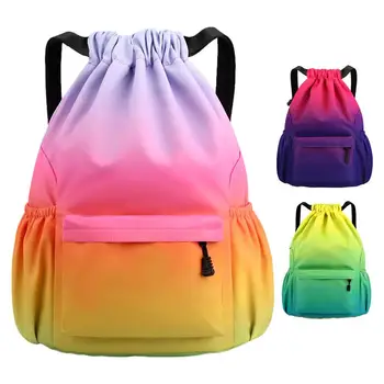 Пътни спортни чанти Водоустойчива чанта за раница за плуване на открито Преносим цветен градиент Плаж Tote чанти за съхранение на хранителни стоки Аксесоари