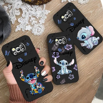 Комикси Disney Lilo & Stitch За Xiaomi Mi Poco F5 F4 F3 F2 X5 X4 X3 M6 M5 M5S M4 M3 C40 Pro GT NFC 5G черен капак телефон случай