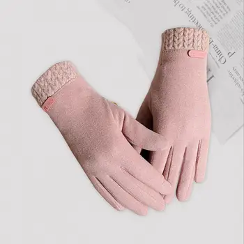Топли ръкавици Дамски зимни ръкавици Зимни ръкавици за жени Сензорен екран Ветроупорен устойчив плюшен облицован против хлъзгане Идеален за открито