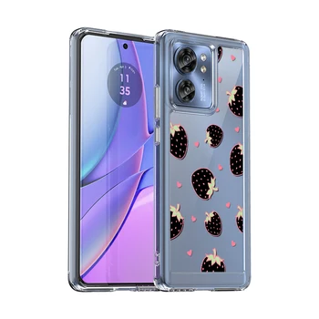 сладък стил прозрачен мек TPU броня телефон случай за Motorola Edge 2023 5G удароустойчив твърд заден капак