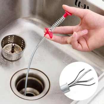 Баня Кухня Пролет канализация драгиране инструмент огъваща се мивка вана тоалетна коса филтър тръба чиста кука драгиране инструменти високо качество