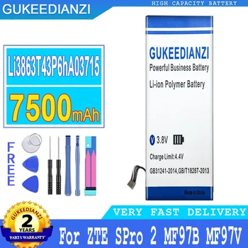GUKEEDIANZI Батерия за ZTE Smart, 7500mAh, Li3863T43P6hA03715, MF97B, MF97W, MF97, SPro2 II, SPro 2 II, ZKB2A, MF97V, MF97G
