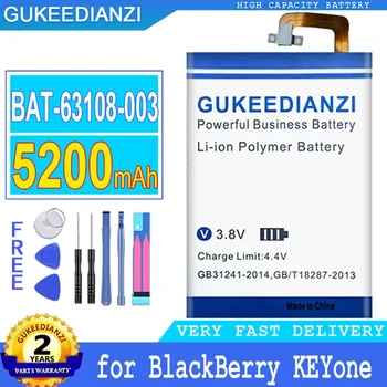 GUKEEDIANZI Резервна батерия, BAT-63108-003, 5200mAh, за BlackBerry за Keyone, за Alcatel DK70, DTEK70, Big Power Bateria