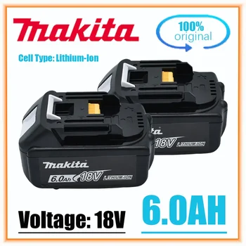 Makita Original 18V Makita 6000mAh Литиево-йонна акумулаторна батерия 18v бормашина Резервни батерии BL1860 BL1830 BL1850 BL1860B