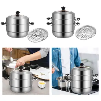 Steamer Pot Многофункционална кухненска печка за готвене на пара за месен зеленчуков сос