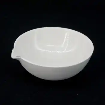 100ml Керамични Изпарителна чиния Кръгло дъно с чучур За лаборатория по химия