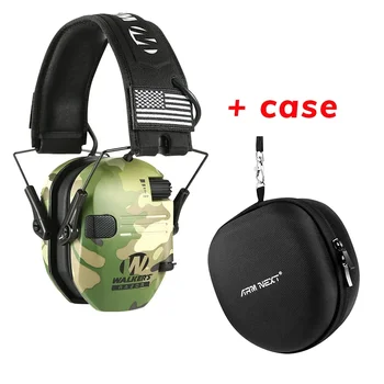 Тактически електронни Стрелба Earmuff Анти-шум слушалки Усилване на звука Слушалки за защита на слуха Сгъваема с чанта