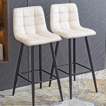 Производител Модерен прост скандинавски лек луксозен плат висок стол Swan Flannelette бар стол