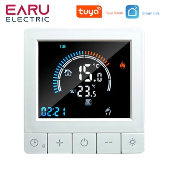 TUYA WiFi интелигентен термостат температурен контролер за електрическо подово отопление вода газов котел цифров LCD дисплей стенен