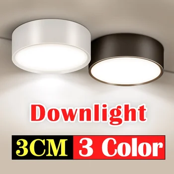 Led Downlight 220V надолу светлини повърхностно монтирани 3/5/10/15/25W таванна лампа за вътрешен хол спалня кухненско осветление