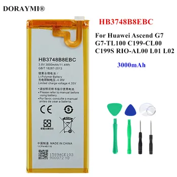 100% оригинална HB3748B8EBC 3000mAh батерия за Huawei Ascend