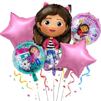 Gabby Dollhouse Котки декорация за рожден ден Балони Куклата на Габи Алуминиево фолио Хелий балон бебе душ деца момиче играчка Globos комплект