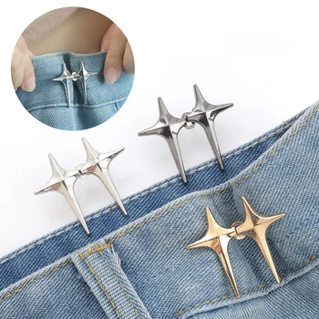 Модерен кръст звезда талията ключалката регулируеми подвижни панталони клипове талията затягане без нокти метален бутон щракам за дънки декор