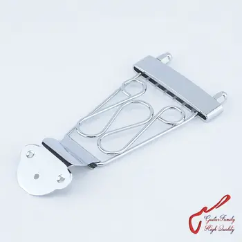 1 Комплект GuitarFamily Jazz Guitar Bridge Trapeze Tailpiece For Hollow Body Archtop Guitar Chrome ( # 1182 ) ПРОИЗВЕДЕНО В КОРЕЯ