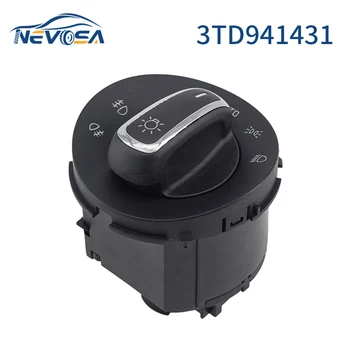 NEVOSA 3TD941431 Превключвател за автоматична лампа Превключвател за фарове за фарове за мъгла за Skoda Superb 3TD941431 A Аксесоари за кола
