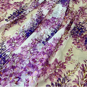 Марка моден дизайн тънък шифон плат естествен чист поплин памук печат тъкани кърпа за рокля от двора DIY шиене