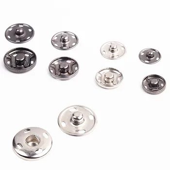 50 комплекта 8.5mm - 21mm метални медни копчета за закопчаване Черно Сребърни крепежни елементи Натиснете бутона Аксесоари за шиене Бутони за облекло