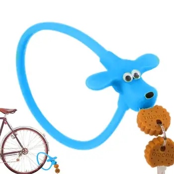 Заключване на велосипеди за електрически велосипед карикатура Ebike заключване Сладко куче верига заключване силиконови велосипеди брави против кражба аксесоари за велосипеди за път