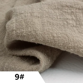 100X135cm меко кафе Slub крепирана тъкан за пачуърк естествен светло кафяв боядисан лен памучни тъкани пола Tissus дрехи шиене
