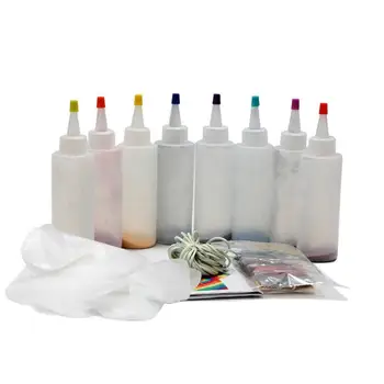 Цветен комплект DIY Комплект за боядисване на вратовръзка Парти занаят Лесен ярък плат Инструменти за боядисване Смола оцветяване боя комплект DIY вземане