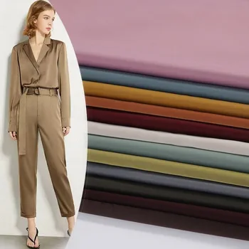 Удебелена тъкан Сатен от метъра за рокли Пижами облекло Шиене Plain Висок клас матов текстил Гладка завеса против бръчки