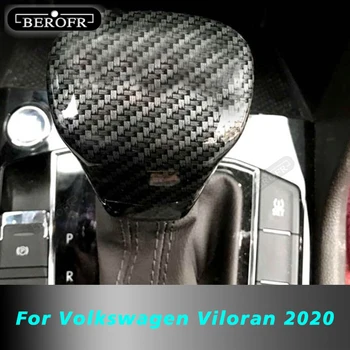 За Volkswagen Viloran 2020 Кола Gear Head Shift Копче дръжка Cover Trim стикер Shift капак на главата Въглеродни влакна