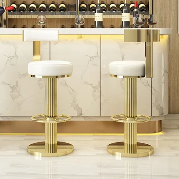 Персонализирана кухня златен стол модерен бар стол столове луксозна неръждаема стомана Nordic кадифе бар стол