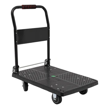 150kg транспортна количка платформа количка сгъваема с безшумни колела ролки и функция против приплъзване
