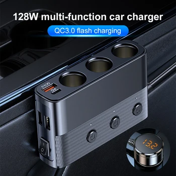Car LED USB зарядно устройство адаптер порт авто за мобилен телефон DVR аксесоари 12V-24V кола запалка гнездо сплитер щепсел