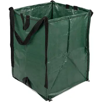 Heavy Duty Home Yard Waste Bag Тъкани Полипропилен за многократна употреба тревата Leaf градинска чанта с подсилени дръжки за носене чанта