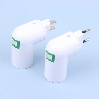 1Pc EU US Plug PP към E27 Базов цокъл конвертор Сплитер лампа притежателя с включване / изключване Switch Socket адаптер E27 крушка винт конвертор