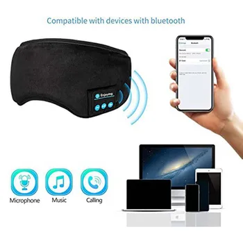 3D безжичен Bluetooth-съвместим 5.0 спящ око капак сън стерео слушалки субуфер превръзка на очите монтирани на главата маска за очи