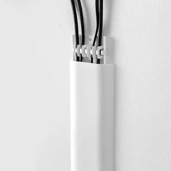 30cm самозалепваща се релсова стена кабел канал капак кабел канал връзки фиксатор закопчалка държач за кабел организатор съхранение клип