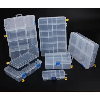 Кутия за съхранение на електронни компоненти Преносим винт за бижута Организатор Контейнери Прозрачна пластмасова кутия за съхранение Дропшипинг