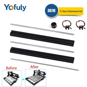 Yofuly CNC 3018 Pro Upgrade Kit Y-Axis Extension Kit за 3018 до 3040 CNC гравираща машина Лазерен гравьор с 2 крайни превключвателя