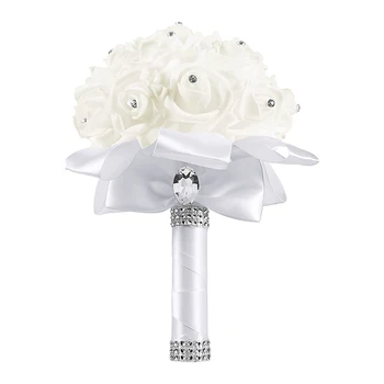 Булки или шаферки цветя букети за сватба - кристали коприна булчински шаферка ръка стопанство букет за сватба промоция