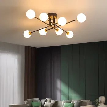 Nordic Magic Bean Ceiling Lamp Modern Minimalist Glass Ball Lamp Home Creative Living Room Study Bedroom Lamp